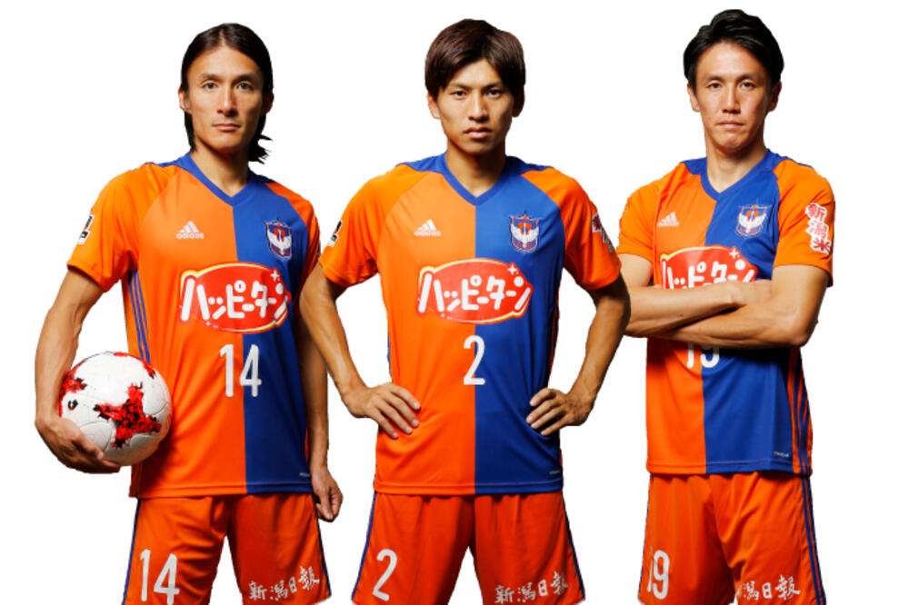 新潟が2018シーズンのユニフォームデザインを発表！ 1stユニは「橙 