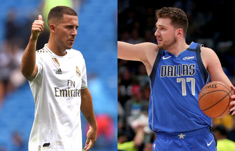 手術のアザール 元レアル所属でnba席巻中のドンチッチと対面 超ワールドサッカー