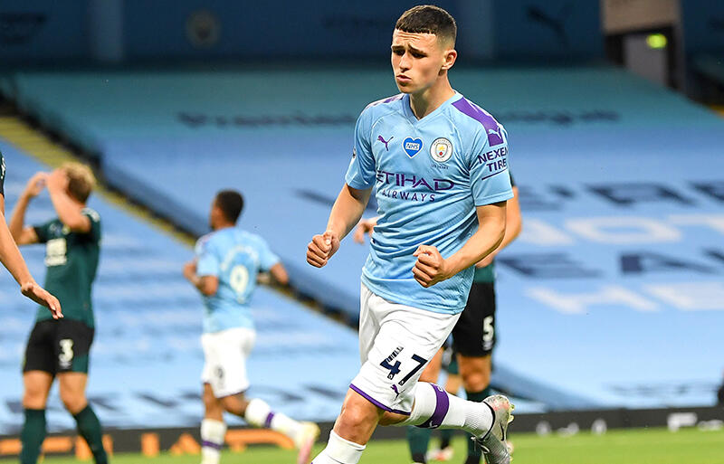 1回着て洗濯して飾っていましたフォーデン Foden #47 ユニフォーム Mサイズ マンチェスターシティ