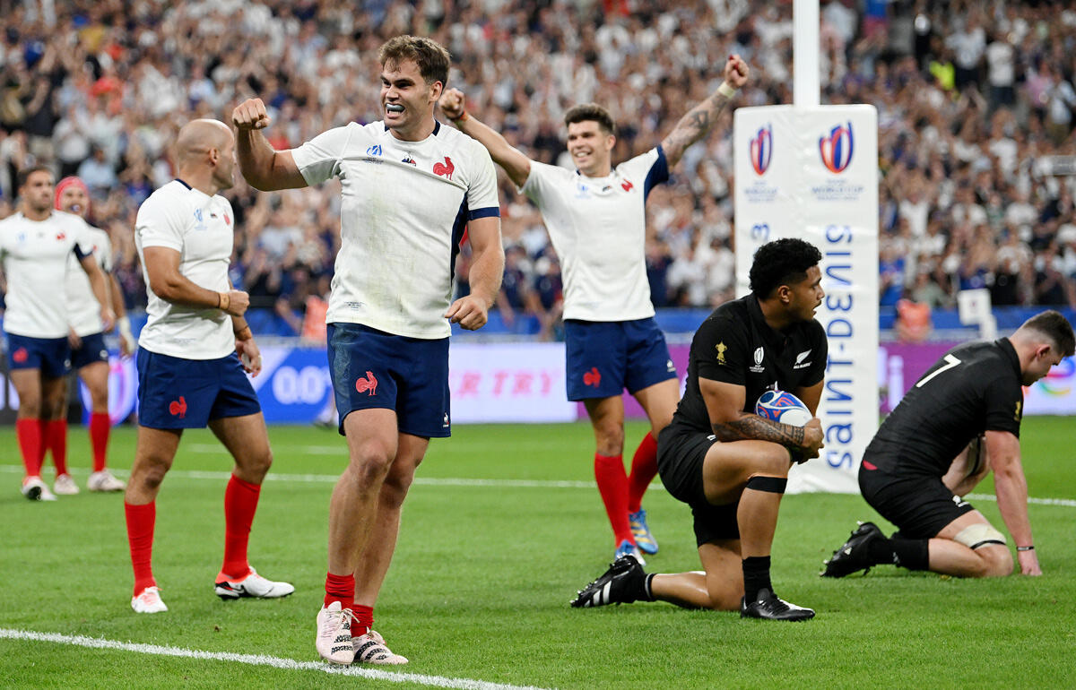 母国でのラグビーW杯開幕戦で勝利を収めたフランス代表