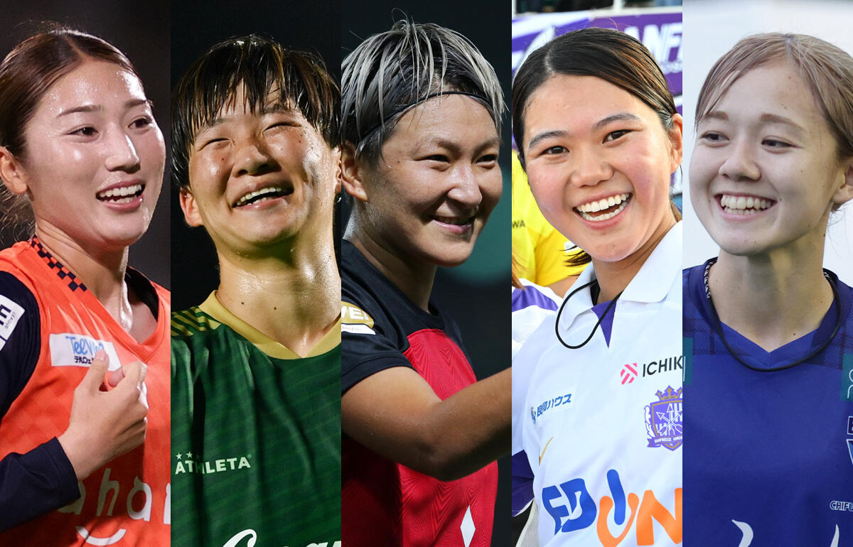 ベストゴールにノミネートされた仲田歩夢、藤野あおば、菅澤優衣香、小川愛、吉田莉胡