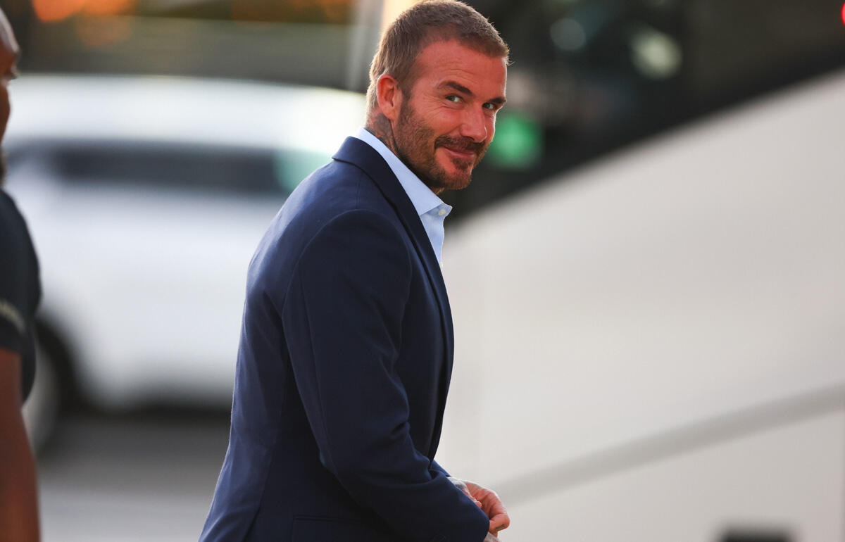 娘を連れてインテル・マイアミの練習を見学したベッカム氏