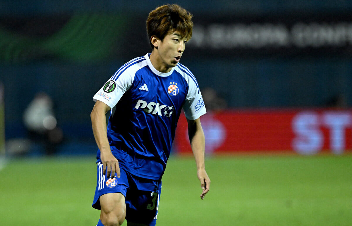 ディナモ・ザグレブ加入後リーグ戦初ゴールを決めた金子拓郎