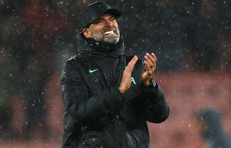 勝利を喜ぶリバプールのユルゲン・クロップ監督