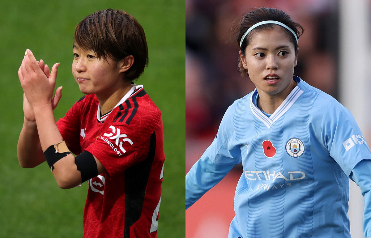 ダービーを控える宮澤ひなた(左)と長谷川唯(右)