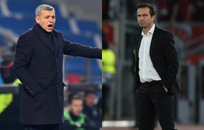 退任したジェネジオ監督(左)と後任のステファン氏(右)