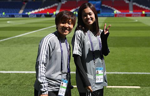 籾木結花(左)は2019年の女子W杯になでしこジャパンの一員として出場