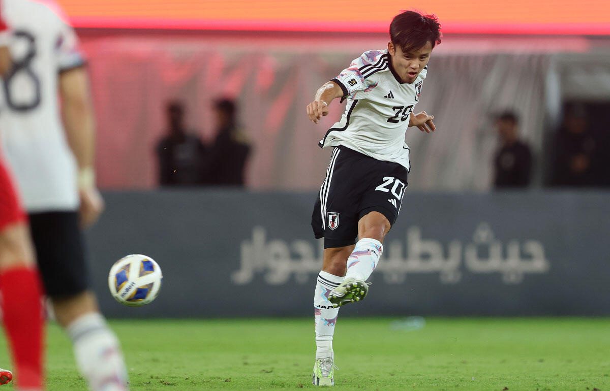 圧巻のミドルシュートで先制ゴールを決めた久保建英