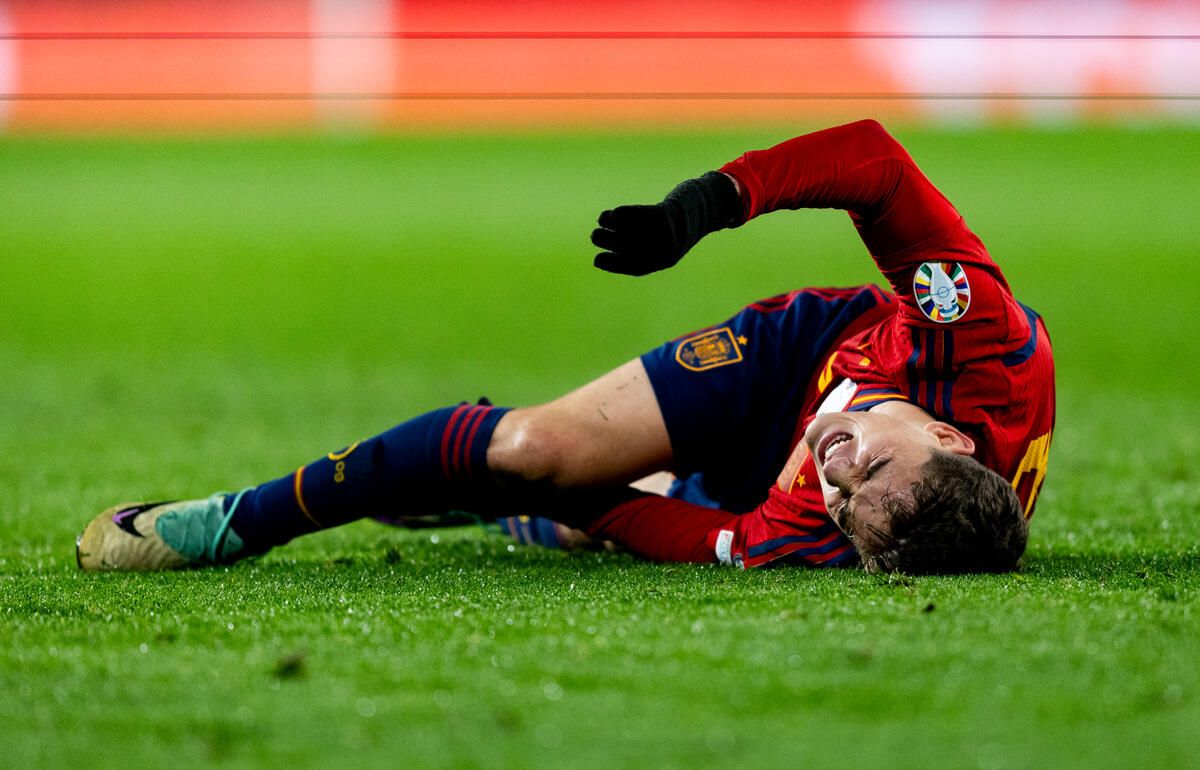 ヒザの重傷を負ったガビ