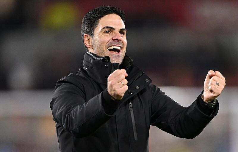 CLでの大勝を喜ぶミケル・アルテタ監督
