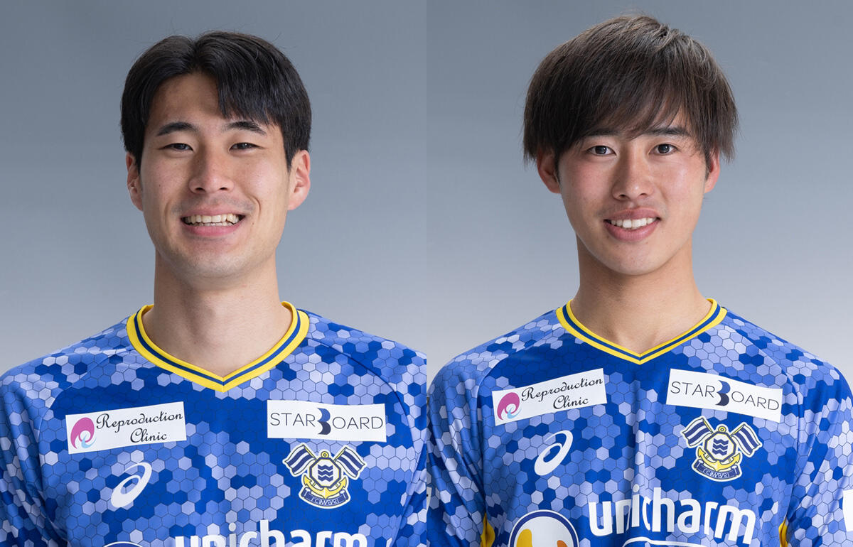 今治を退団するパク・スビン(左)、安藤一哉(右)