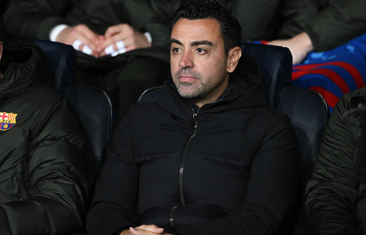 アトレティコ相手に勝利を喜ぶチャビ監督