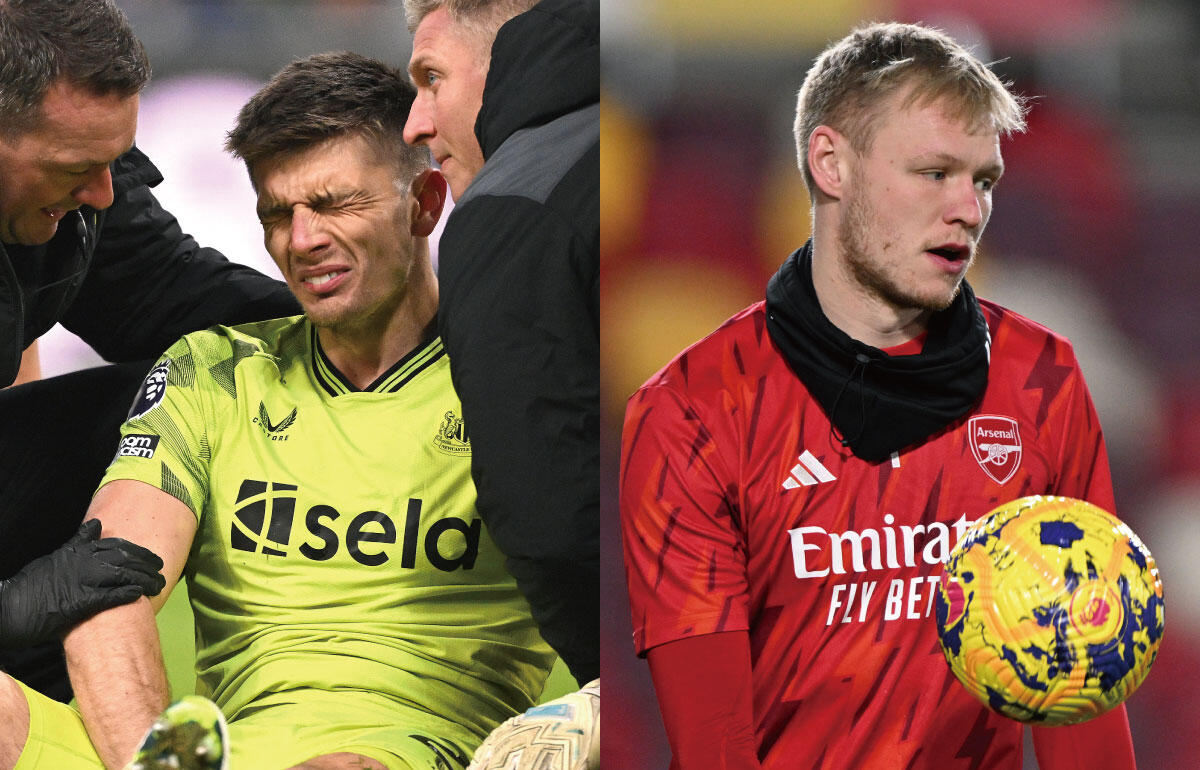 イングランド代表のポープ(左) ラムズデール(右)