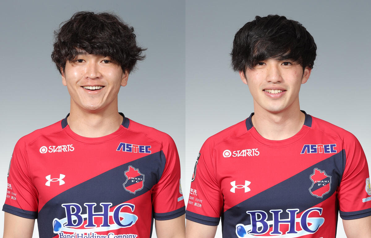 来季もいわきでプレーする谷村海那(左)、山口大輝(右)