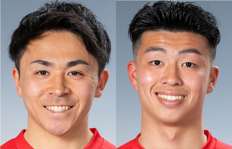 左からMF粟野健翔、FW城定幹大