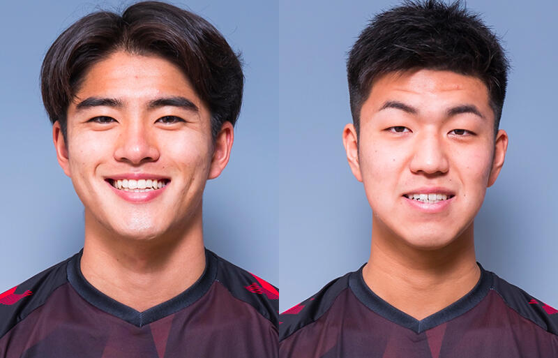 左からDF櫻井風我、DF波本頼