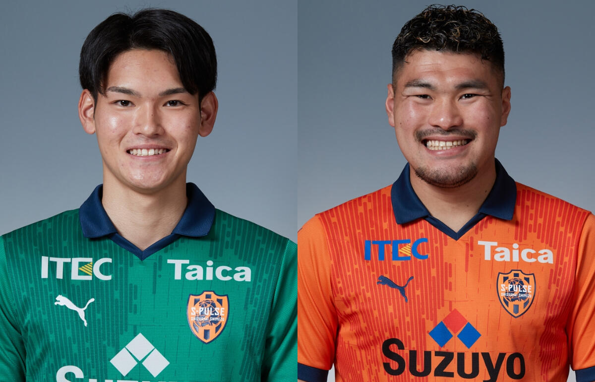 清水と契約更新した阿部諒弥(左)と加藤拓己