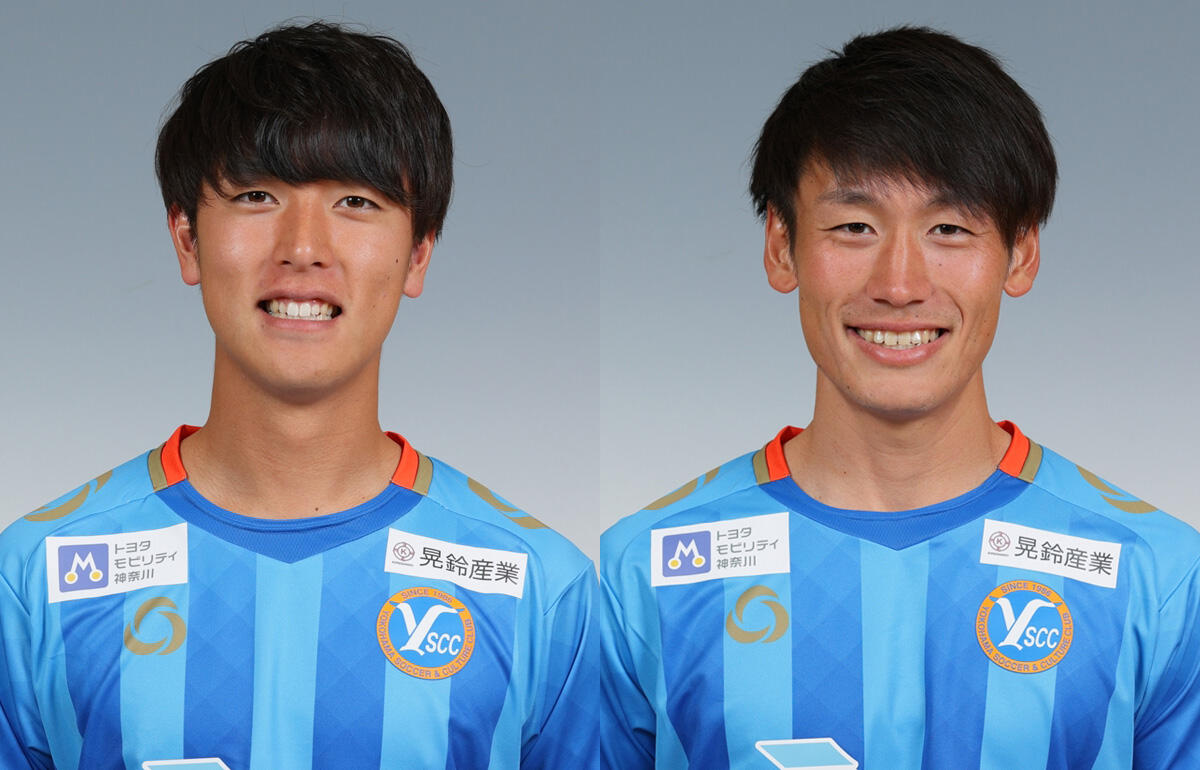 昨年に続いてクリスマスに契約更新した山本凌太郎(左)、花房稔