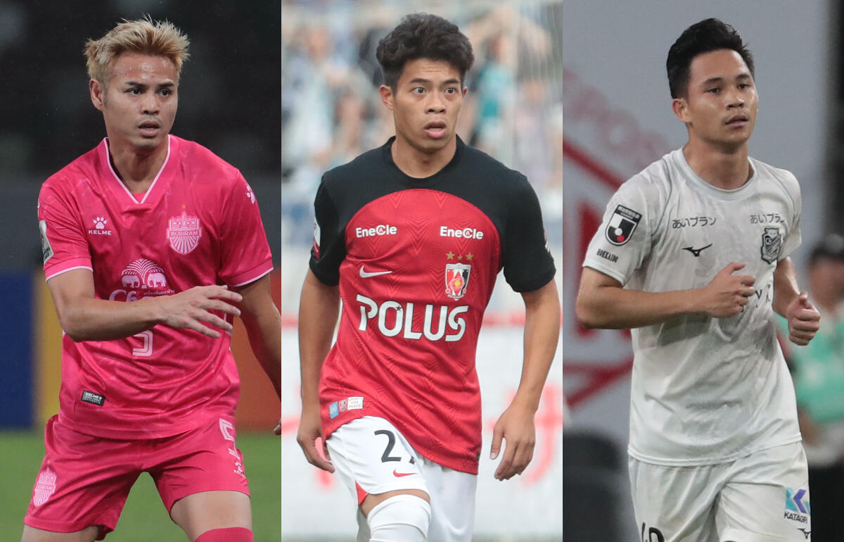 日本と対戦するティーラトン、エカニット、スパチョーク(左から)