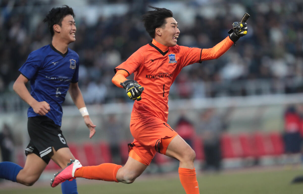 GK片渕竣介のセーブもありPK戦を制した広島国際学院