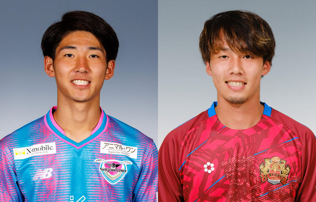 宮崎でプレーする坂井駿也(左)と藤原志龍
