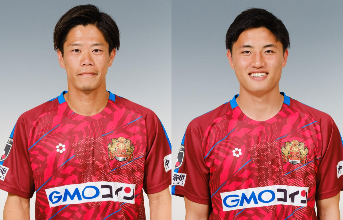 琉球と契約更新した富所悠(左)と森侑里