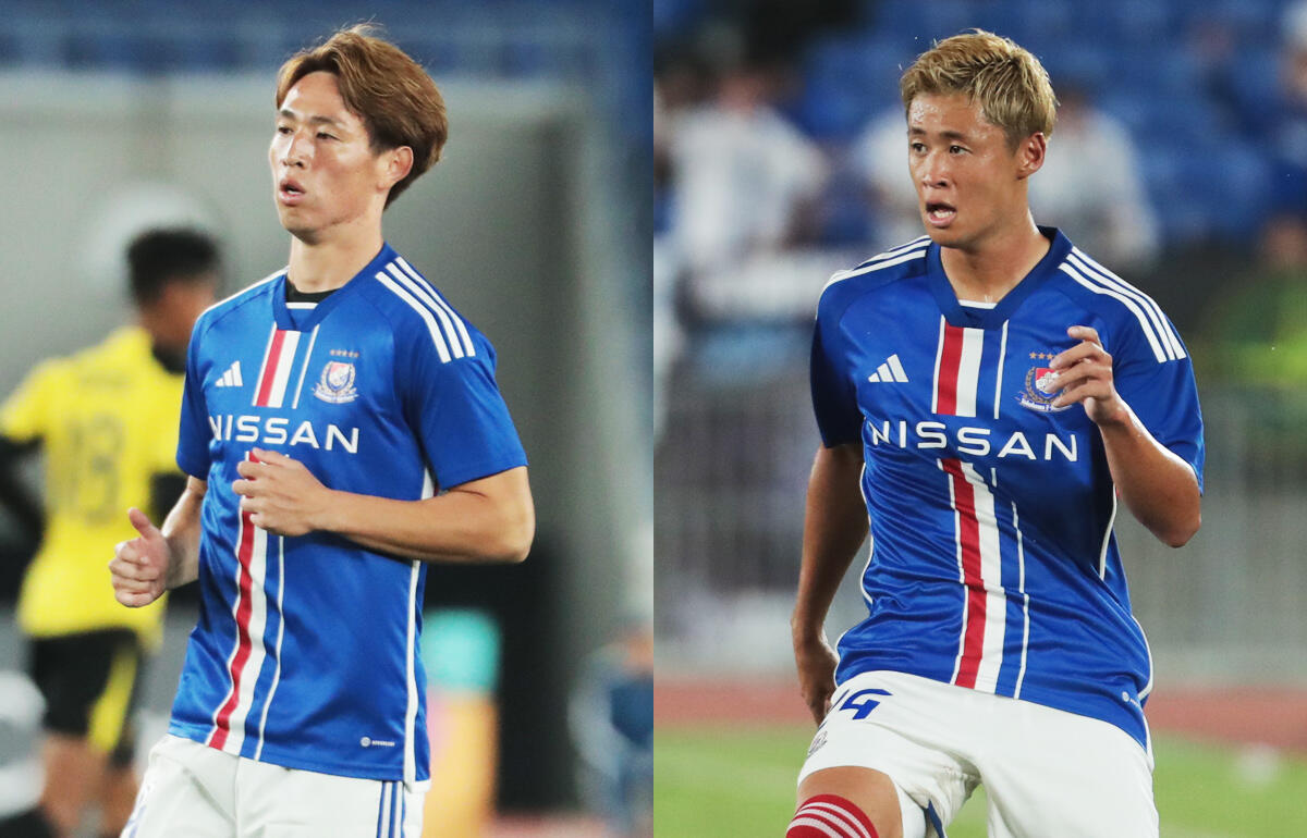 横浜FMと契約で合意した植中朝日(左)、加藤聖