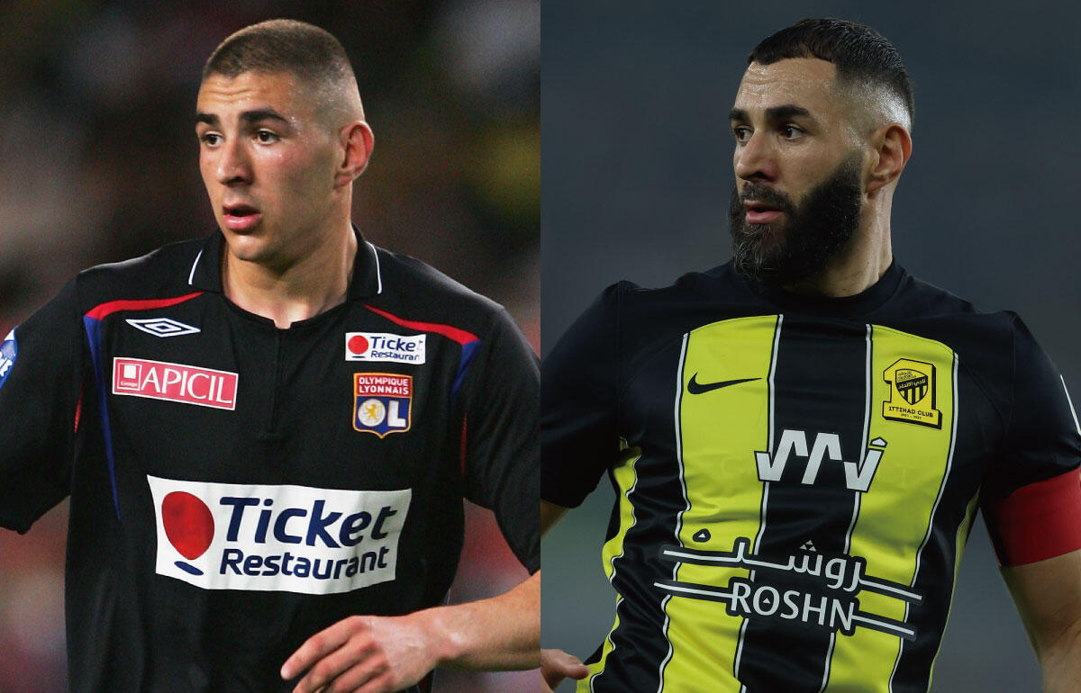 左：リヨン時代のベンゼマ(2007年)