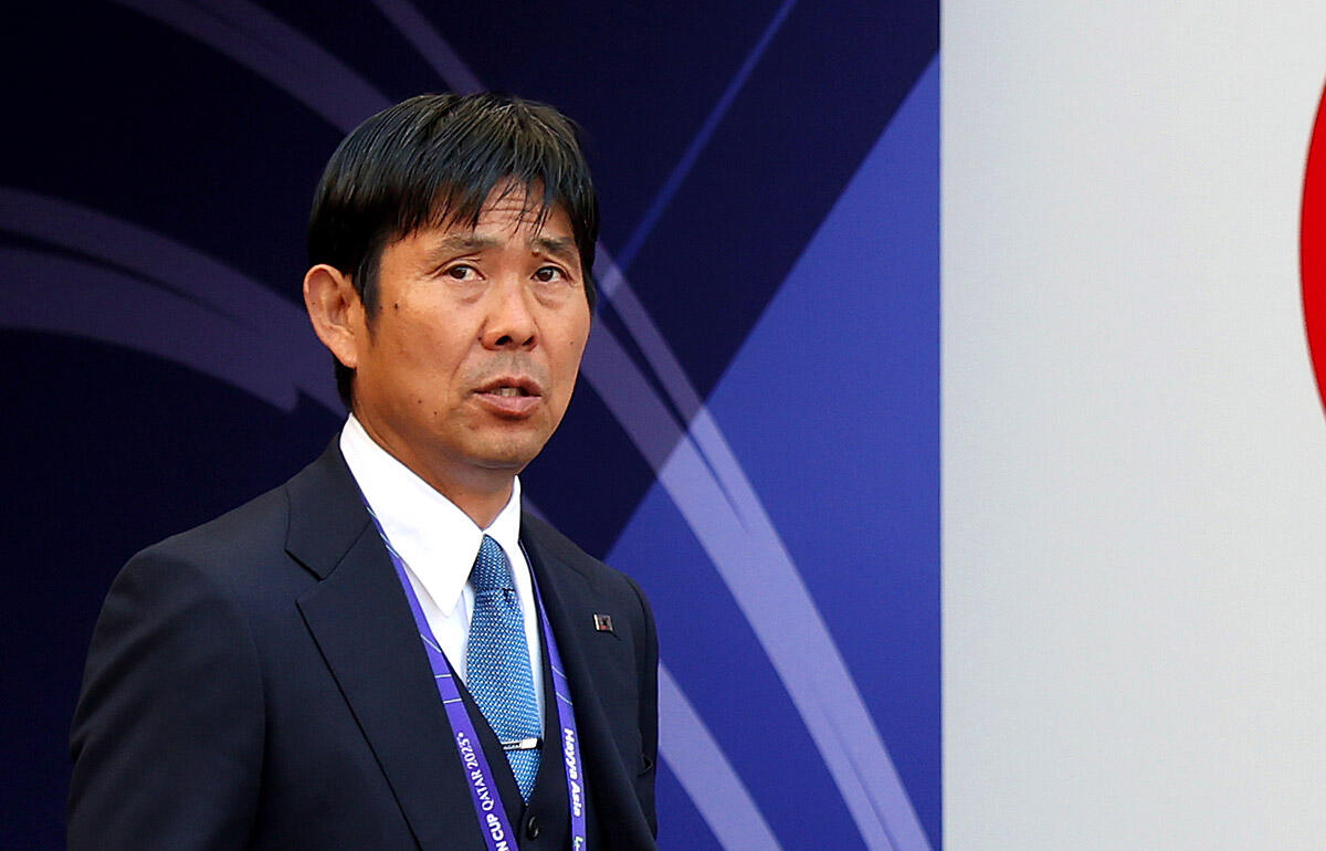 勝利を振り返る森保一監督