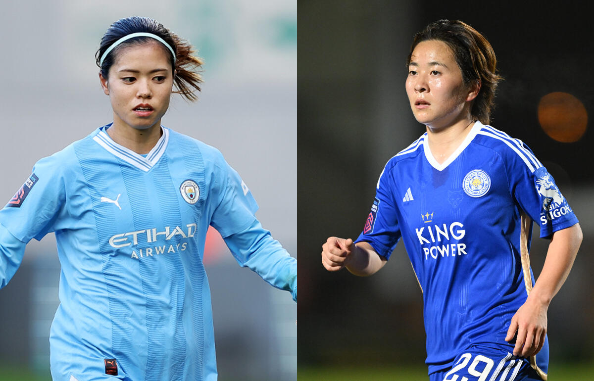 シティの長谷川唯(左)とレスターの籾木結花(右)