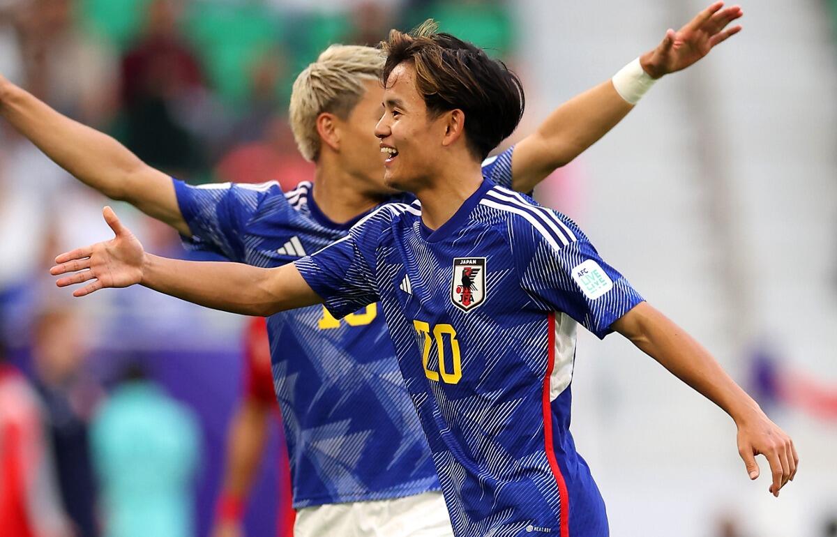 アジアカップで待望の初ゴールを決めた日本代表MF久保建英