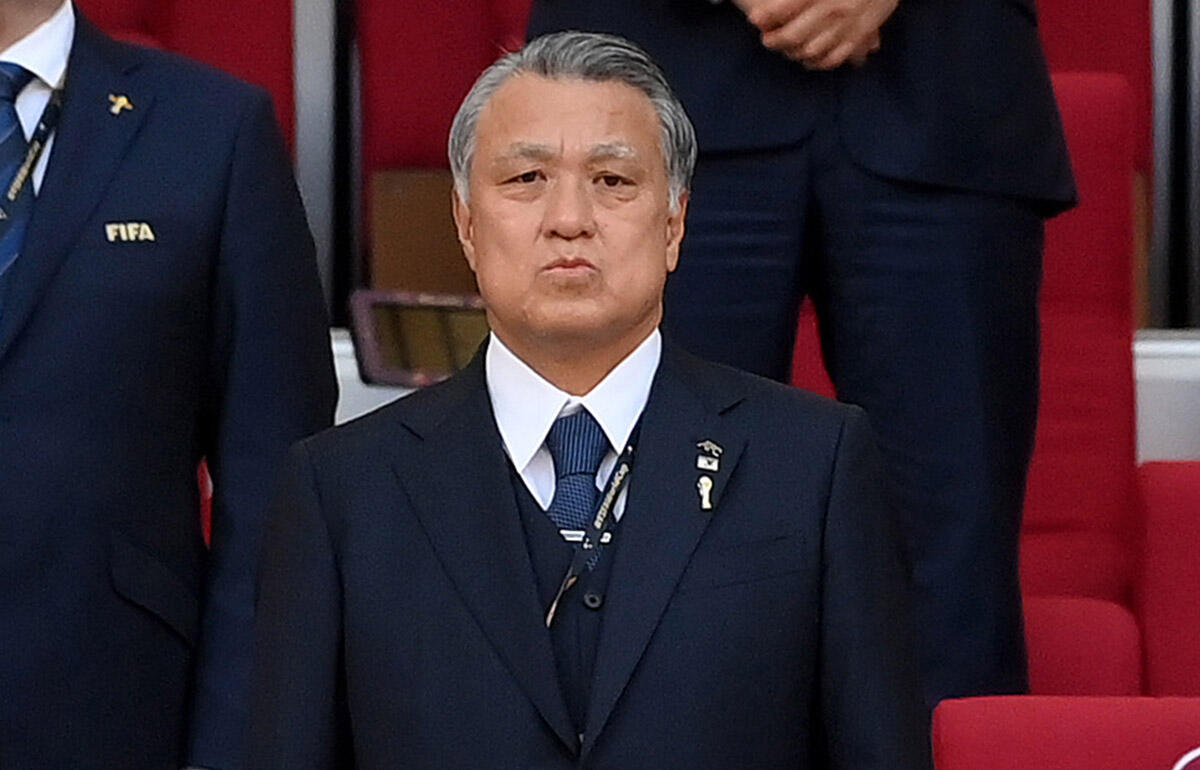 伊東純也について会見をした田嶋幸三会長