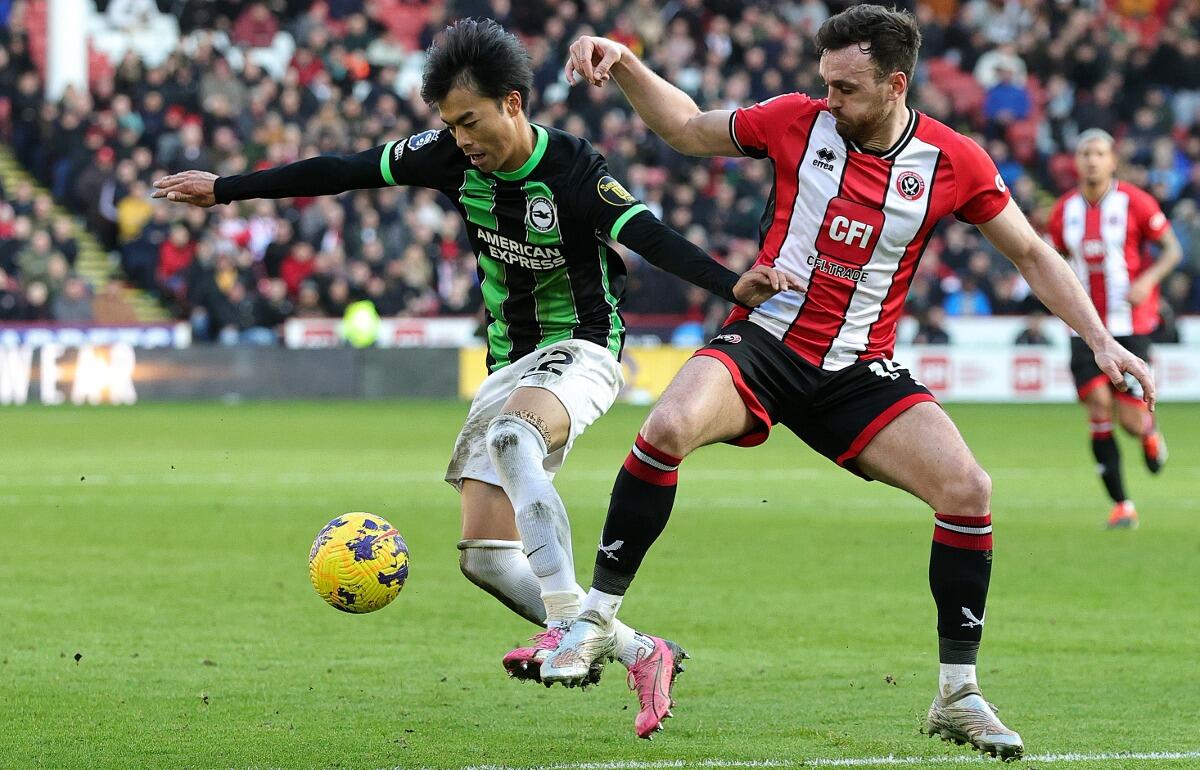 オウンゴールを誘発したブライトン＆ホーヴ・アルビオンの日本代表MF三笘薫