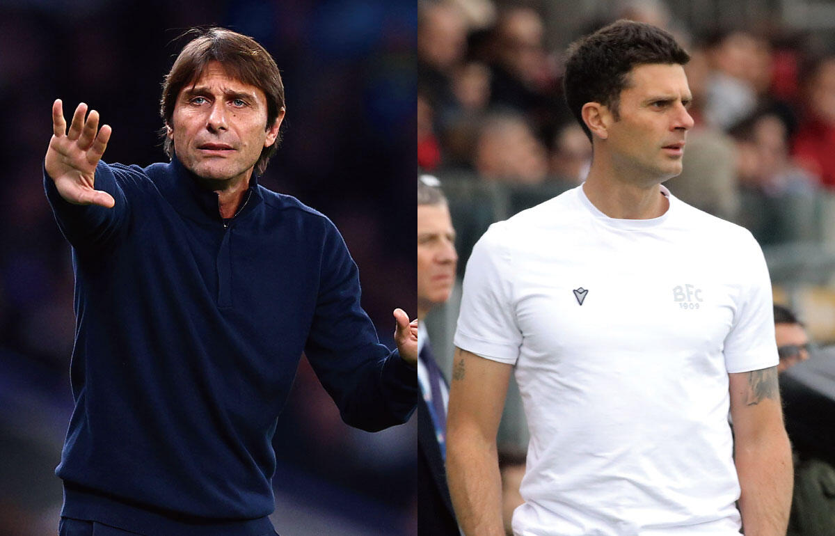 アントニオ・コンテ氏(左) ボローニャのチアゴ・モッタ監督(右)