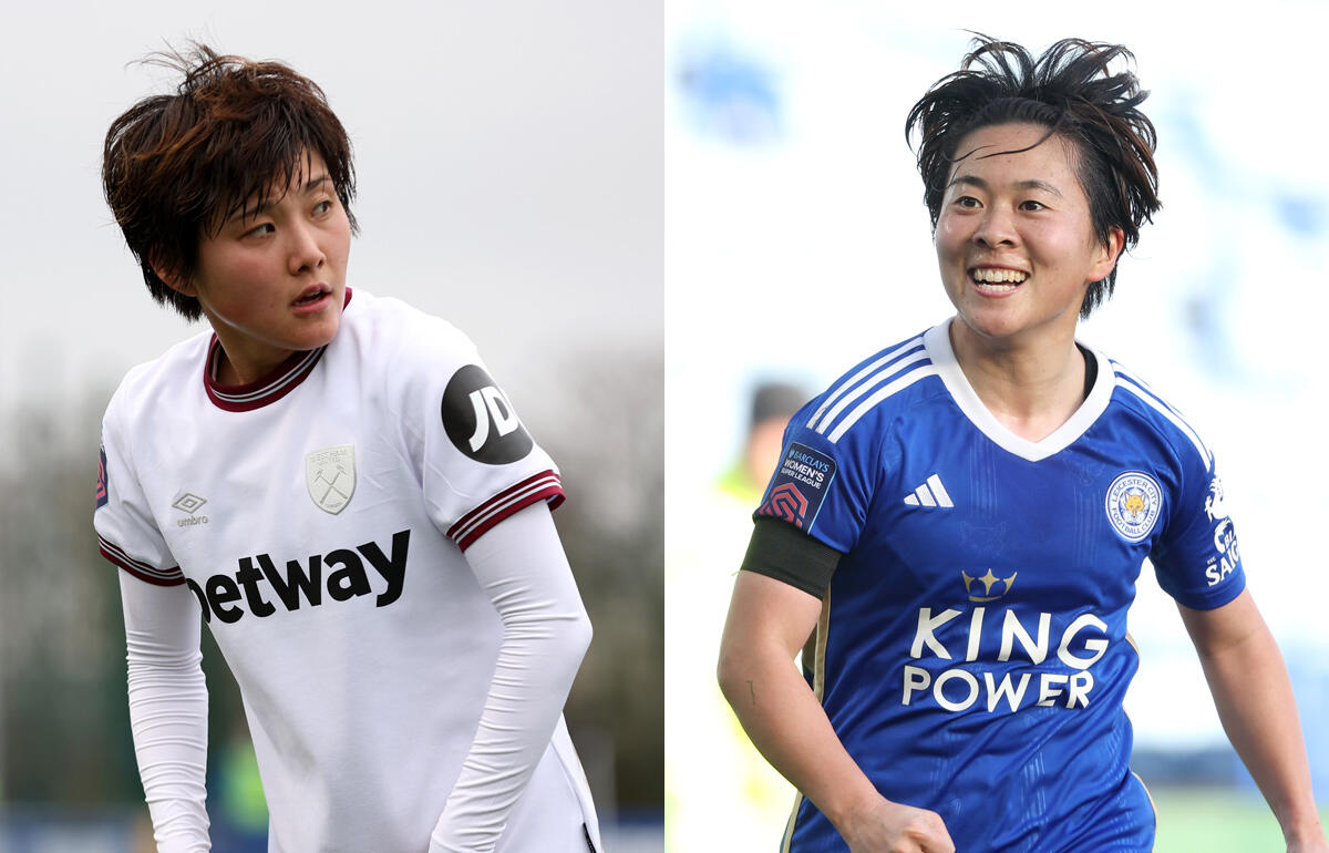 2月のFAWSL月間最優秀選手にノミネートされたウェストハム林穂之香(左)とレスター・シティ籾木結花(右)
