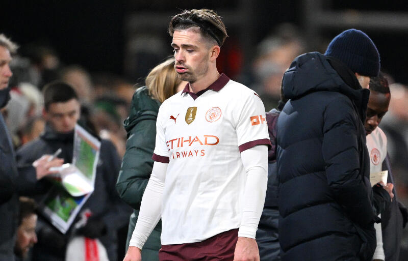 シティでプレーするグリーリッシュ。