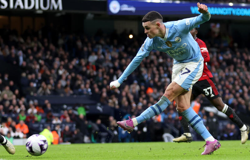 宿敵ユナイテッド戦で2ゴールの活躍を披露したシティのフォーデン。