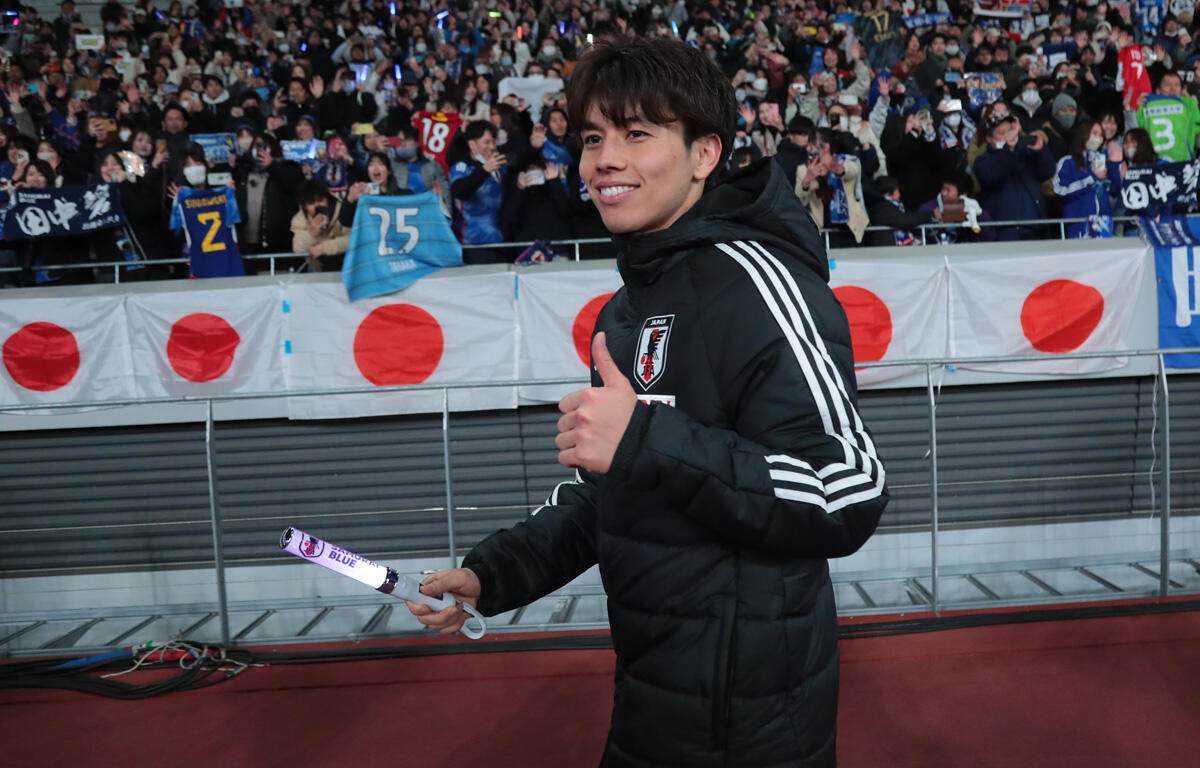 決勝ゴールの田中碧。