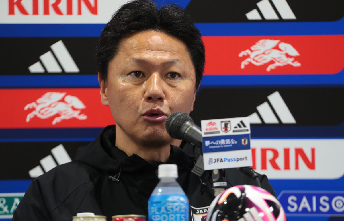 ウクライナ戦を前に会見に臨んだU-23日本代表の大岩剛監督