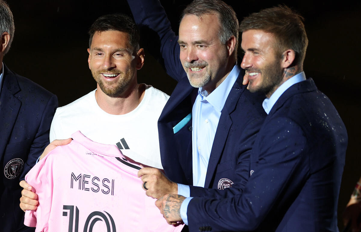 インテル・マイアミで一緒になったメッシとベッカム氏