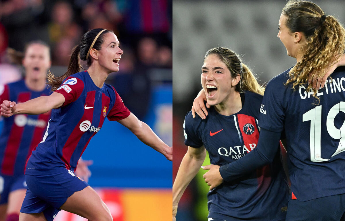 バルセロナのアイタナ・ボンマティ(左)とPSGのコービン・アルバート(右)