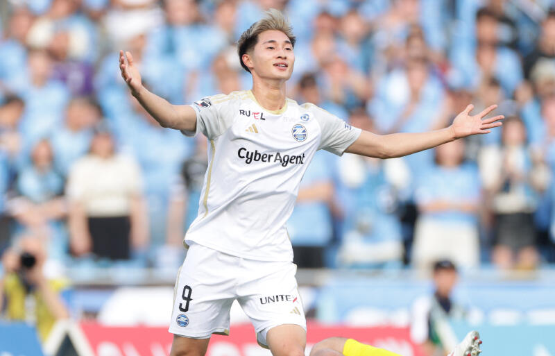 決勝ゴールの藤尾翔太。