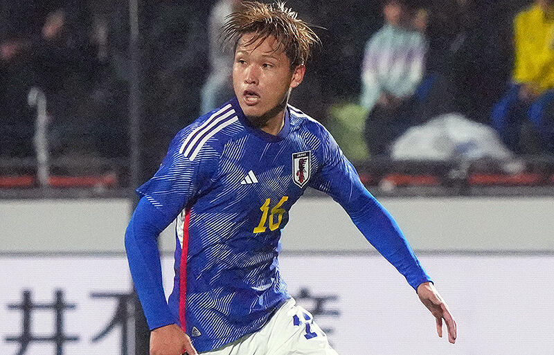 前半8分に先制点を決めた松木玖生(写真は3月のU-23ウクライナ戦)