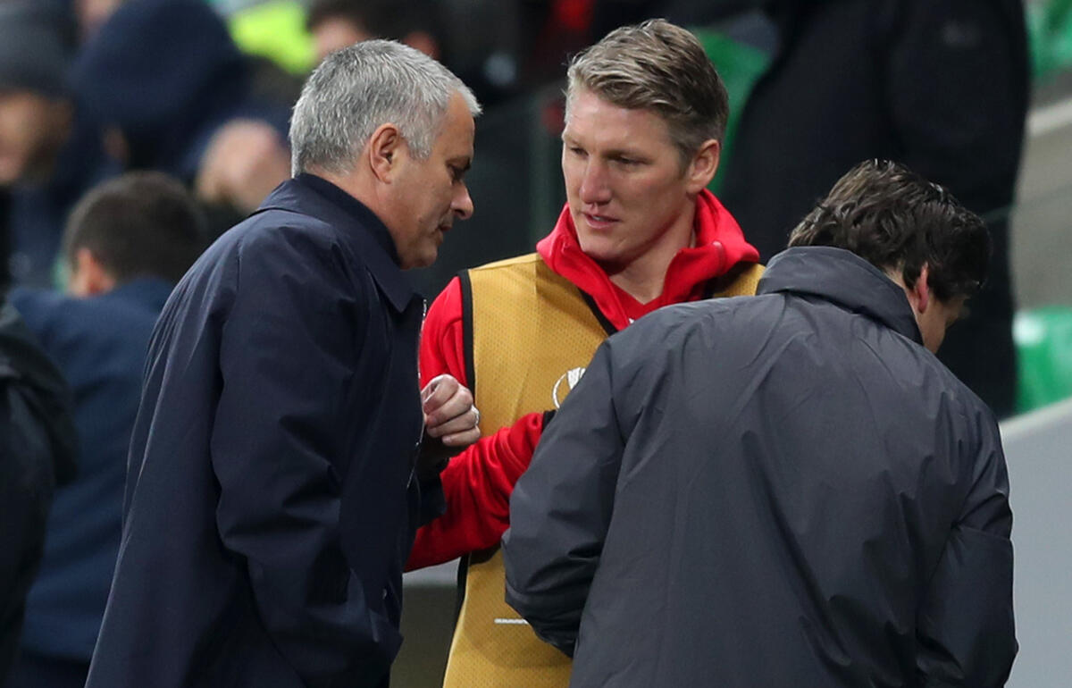 ユナイテッド時代のシュバインシュタイガーとモウリーニョ監督