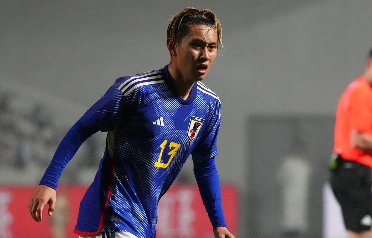 2戦連続で先発も不発に終わった荒木遼太郎(写真は3月のウクライナ戦)