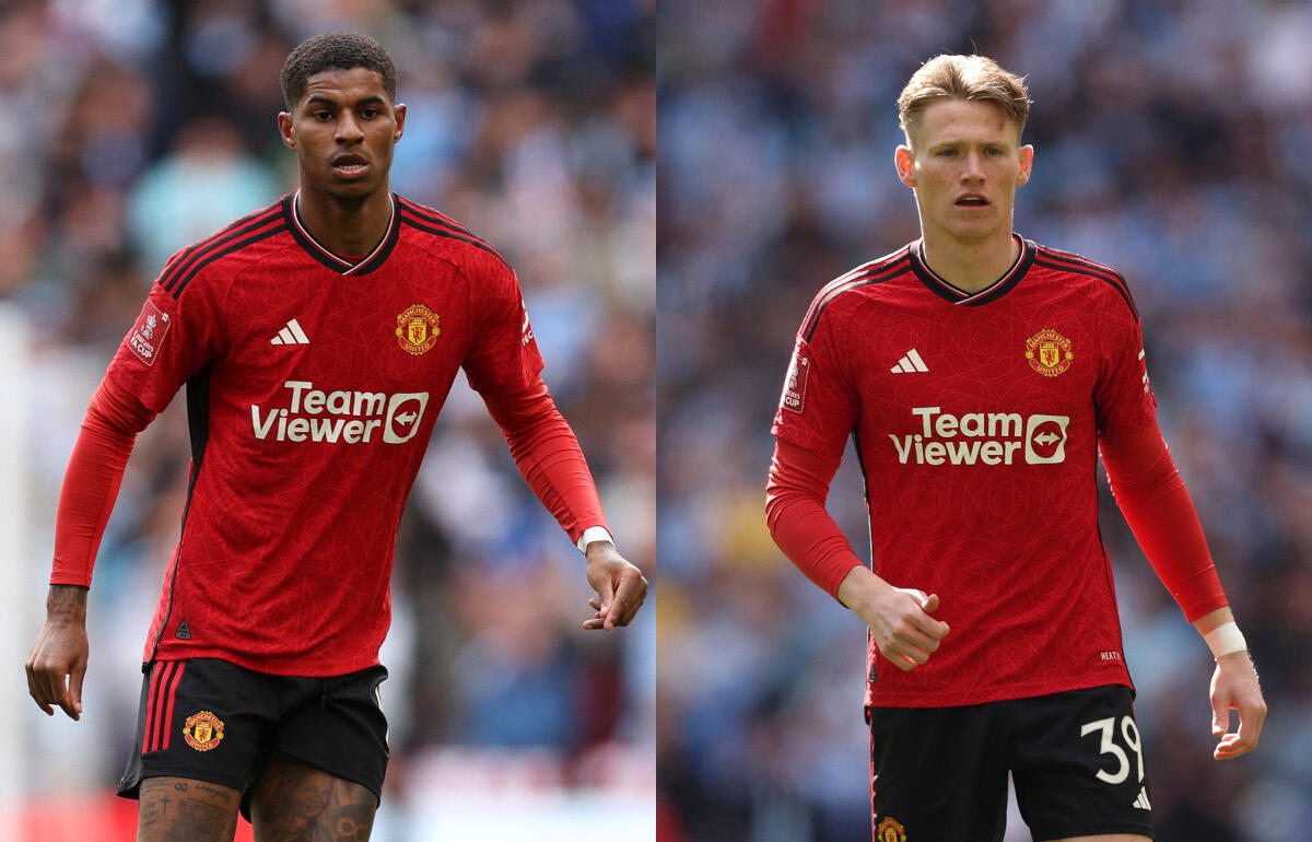 シェフィールド・U戦の出場が危ぶまれるラッシュフォード(左)とマクトミネイ