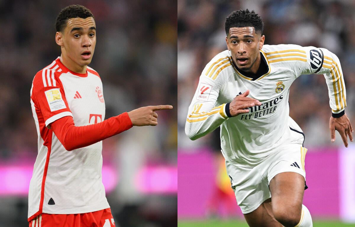 CLで対戦するムシアラ(左)とベリンガム