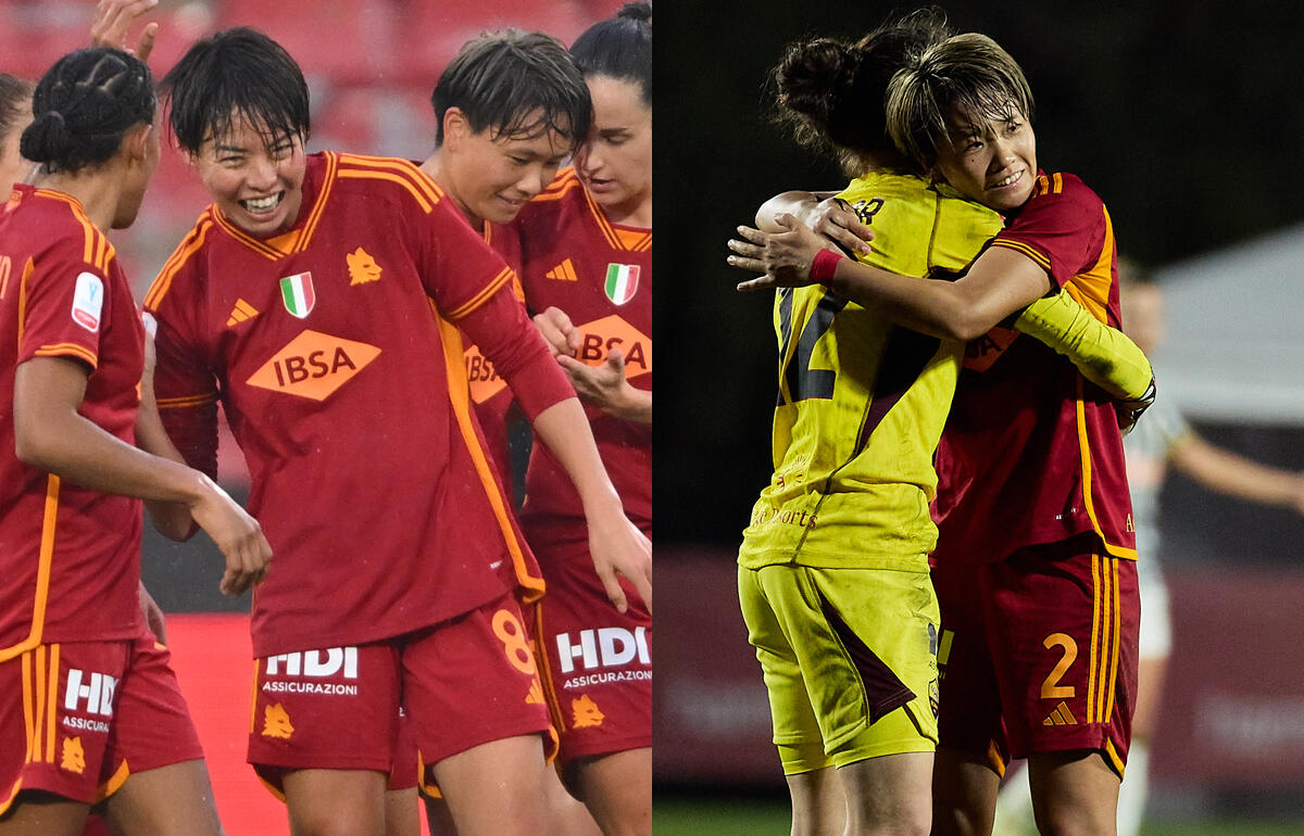 セリエA初優勝の熊谷紗希(左)と連覇の南萌華