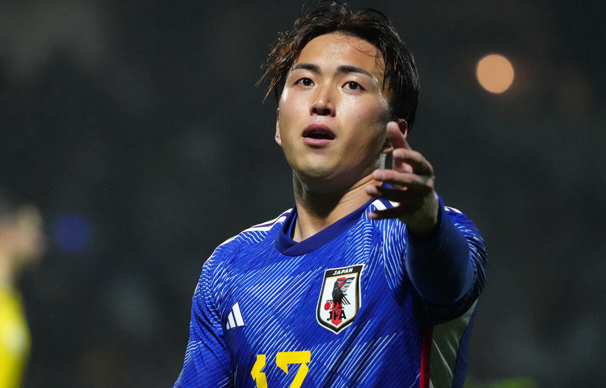 左サイドを支えた大畑歩夢(写真は3月のU-23ウクライナ戦