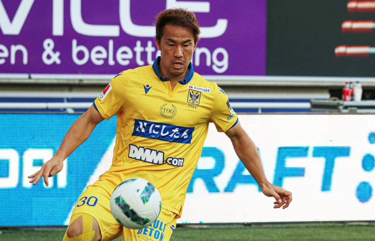 現役ラストマッチを行った岡崎慎司